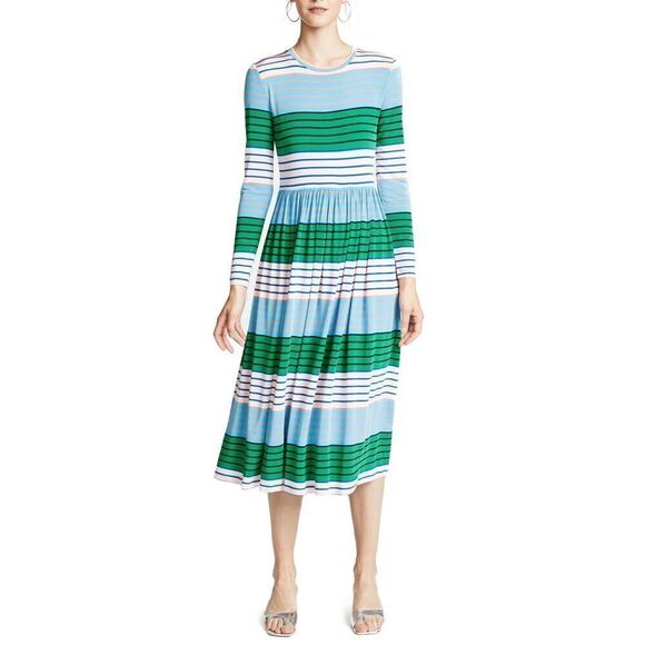 Stine Goya Dress Large Joel Multicolor Stripe Jersey Midi  size L - Picture 1 of 6